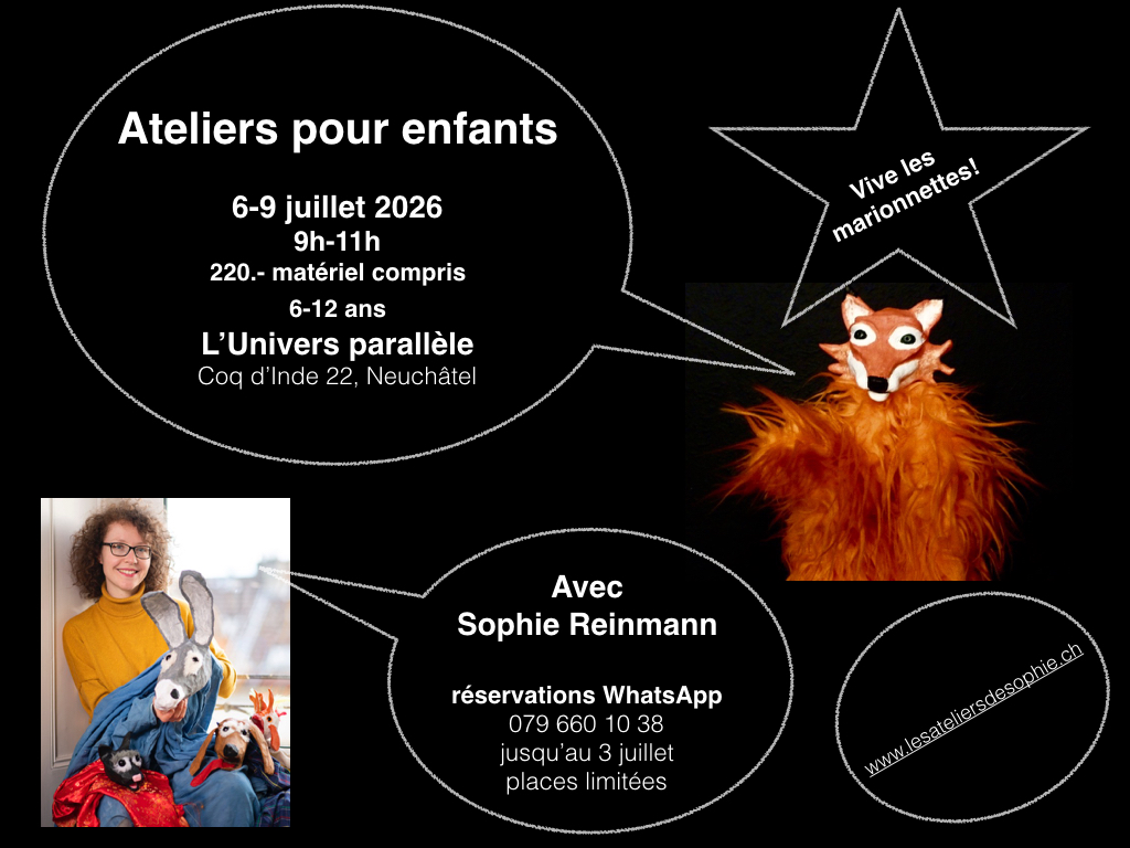Ateliers marionnettes été Neuchâtel 